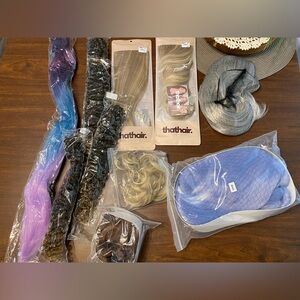 Synthetic wigs and hair pieces bundle lot